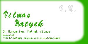 vilmos matyek business card